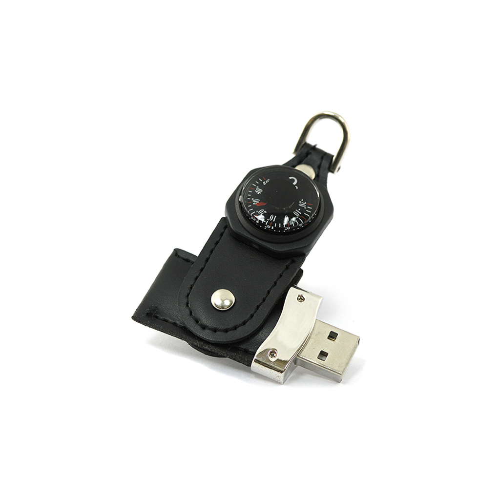 指南針皮革usb-