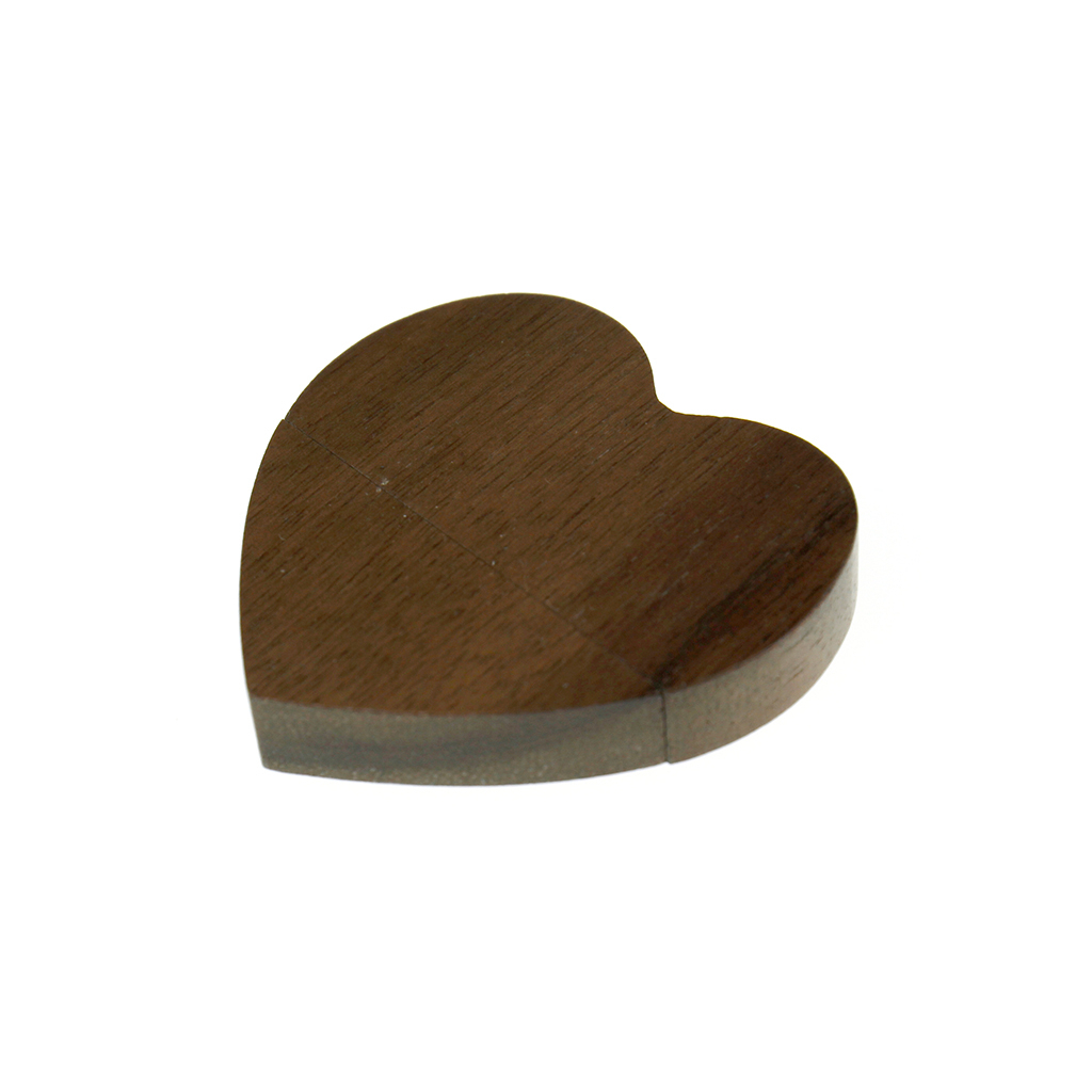 深色愛心木頭隨身碟 木頭USB-
