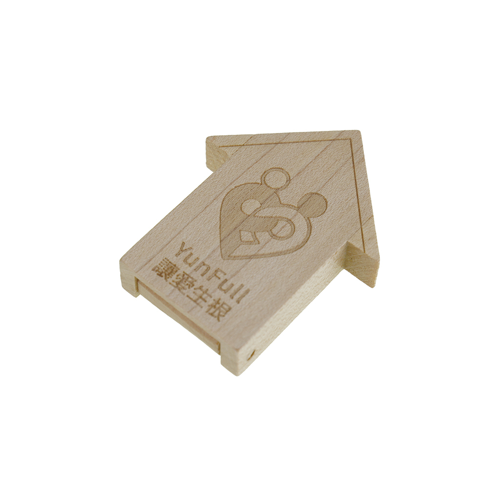 房屋造型木頭隨身碟-