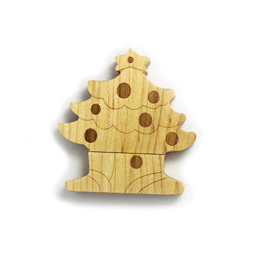 聖誕樹木質隨身碟-聖誕樹木質隨身碟